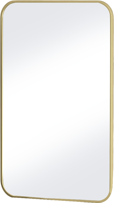 24"x36" Rounded Rectangle Wall Mirror with Gold Aluminum Alloy Frame