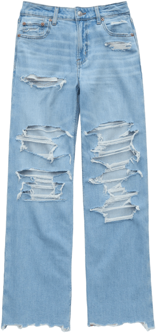AE Dreamy Drape Stretch Ripped Super High-Waisted Baggy Wide