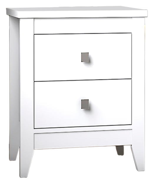 Breeze Four-Legged Modern Bedroom Nightstand, with Two Drawers