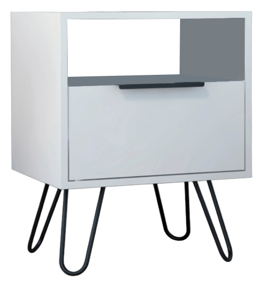 Fm Furniture Vienna Nightstand, Shelves, Hairpin Legs