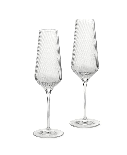 Swirl Flute Glass, Set of 2