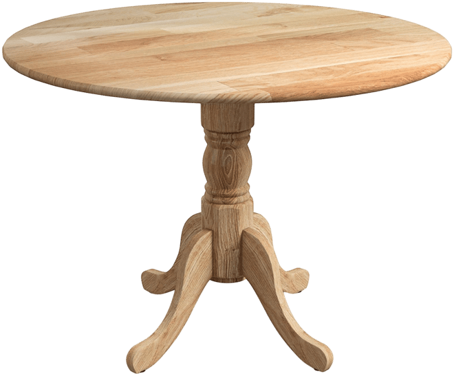 Round Wooden Dining Table with Curved Trestle Legs for Kitchen or Dining Room