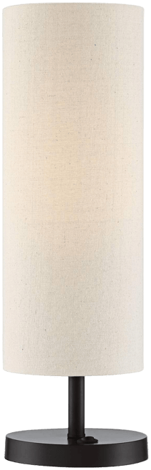 Heyburn Modern Accent Table Lamp 20" High Dark Bronze with Usb and Ac Power Outlet in Base Oatmeal Cylinder Shade for Bedroom Office