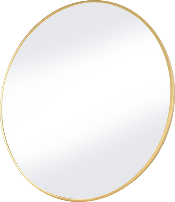 24 Inch Round Wall Mirror with Gold Aluminum Alloy Frame