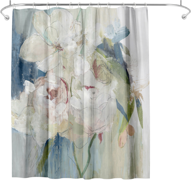 71x74 Floral Shower Curtain