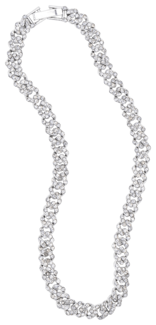 Silver 10" 8mm Crystal Curb Chain Anklet