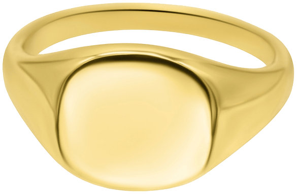 Gold Square Face Signet Pinky Ring