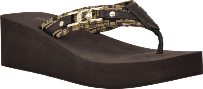 Women's Ediva Wedges with Hardware and Heritage Logo Fabric Sandals