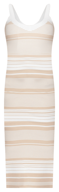 Women's Striped Sweater Midi Dress