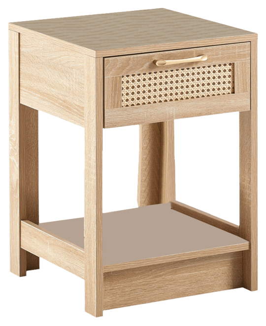 Streamdale Natural Rattan End Table with Drawer