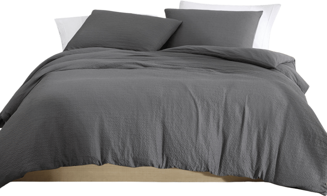Closeout!  Seersucker 3 Piece Duvet Cover Set, King