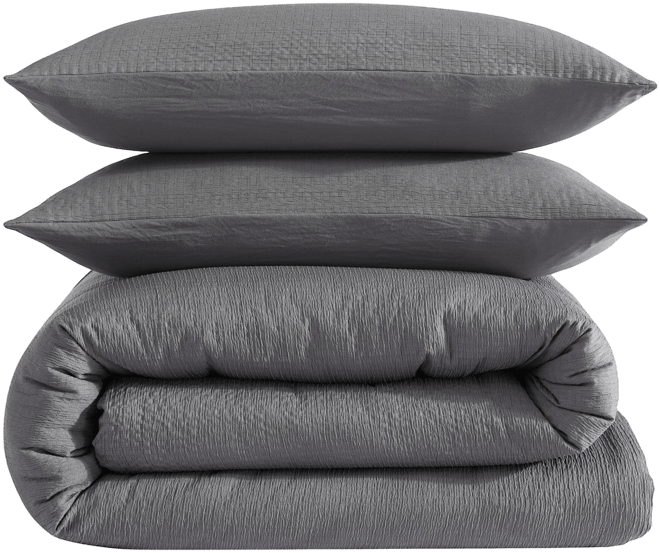 Closeout!  Seersucker 3 Piece Comforter Set, Queen