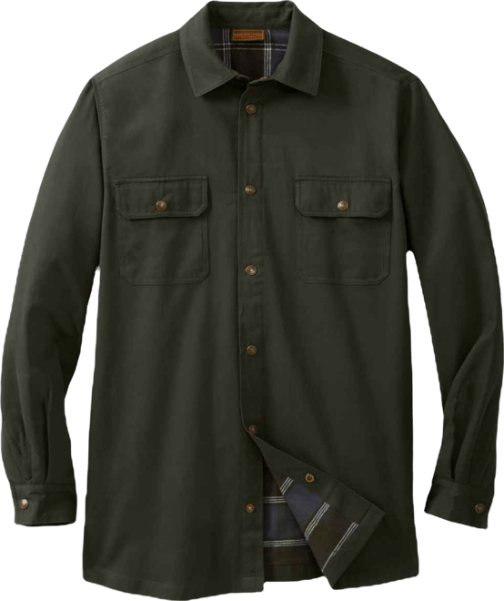 Men's by KingSize Flannel-Lined Twill Shirt Jacket