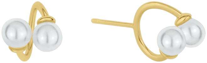 White Imitation Pearl Ear Bud Holder Earring