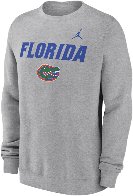 Jordan Men's Florida Gators Dark Grey Heather Club Fleece Wordmark