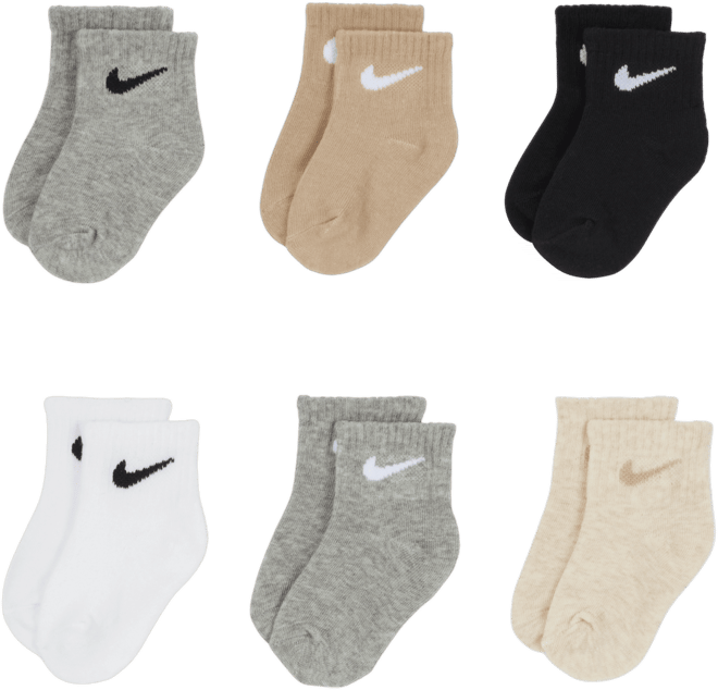 Nike Swoosh Calcetines al tobillo para bebé (12 a 24 meses) (6 pares)