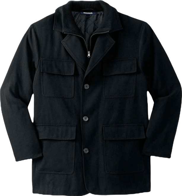 Big & Tall Multi-Pocket Wool Inset Jacket