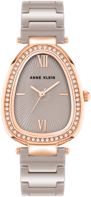 Women's Quartz Taupe Ceramic Link Bracelet Watch, 36mm