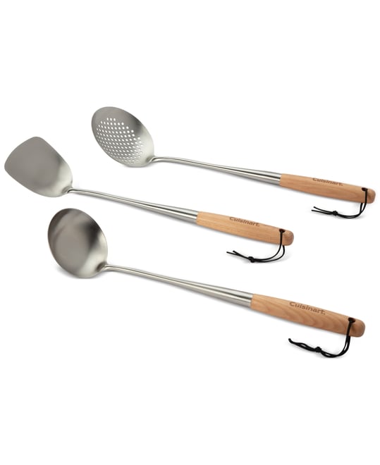 Outdoor Stainless Steel 3-Pc Wok Tool Set