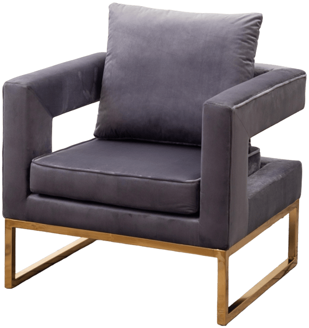 Simplie Fun Contemporary Upholstered Accent Arm Chair, Gray