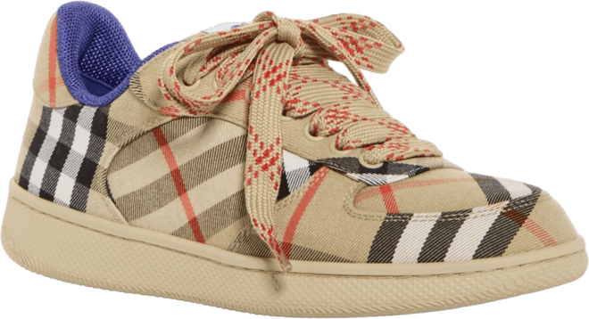 スニーカー Burberry Terrace Check Sneakers - Burberry - Linen - Multi Burberry Terrace Check Cotton Low-Top Sneakers | Neiman Marcus