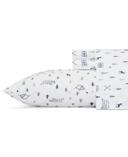 Printed 100% Cotton Percale 4-Pc. Sheet Set, King