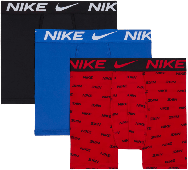 Nike Dri-FIT Essentials Ropa interior estampada para niños talla grande (paquete de 3)
