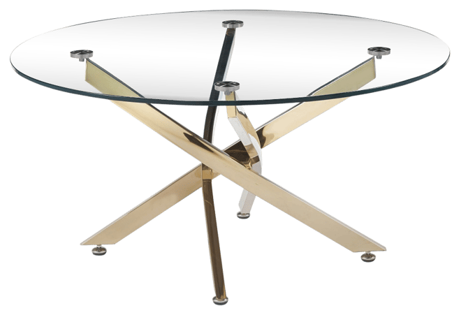 Streamdale Modern Round Tempered Glass Coffee Table with Chrome Legs