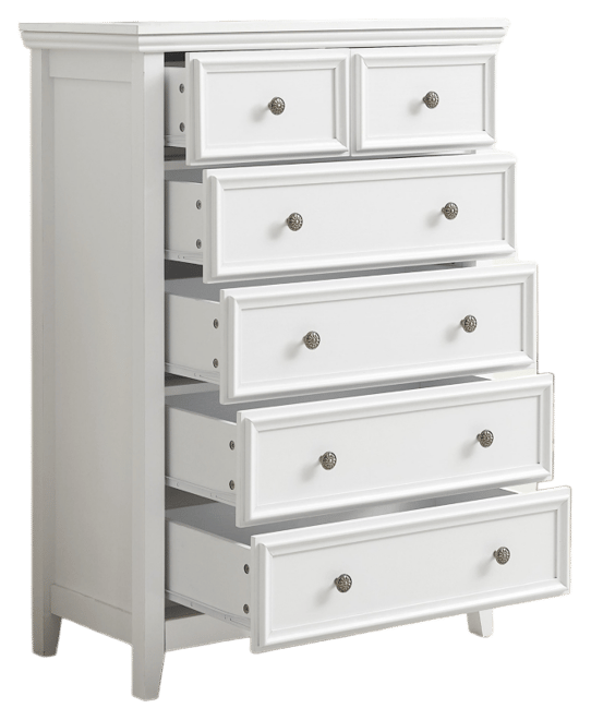 Modern Wooden Dresser with 6 Spacious Drawers and Metal Handles