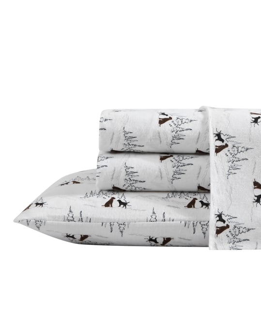 Printed Cotton Flannel 4-Pc. Sheet Set, Queen
