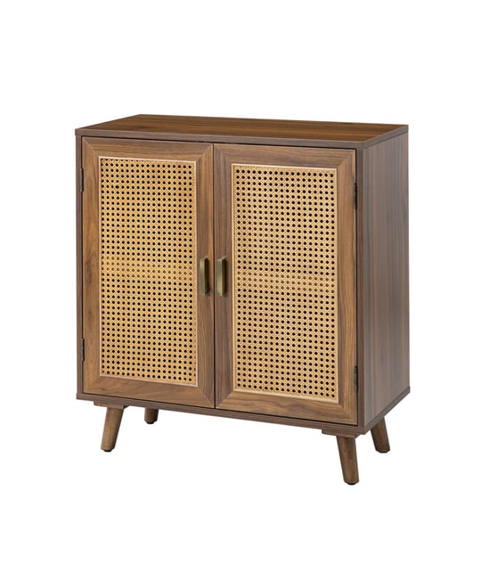 Accent Storage Rattan Cabinet Cupboard Console Table for Dining Room