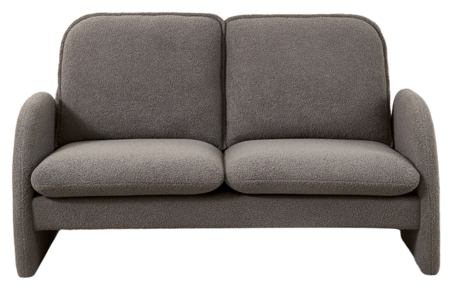 Modern Sherpa Fabric Loveseat Comfort and Style