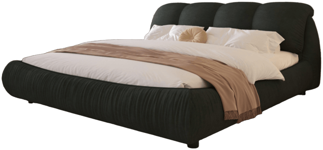 Streamdale King Upholstered Bed with Padded Headboard and Sturdy Slats