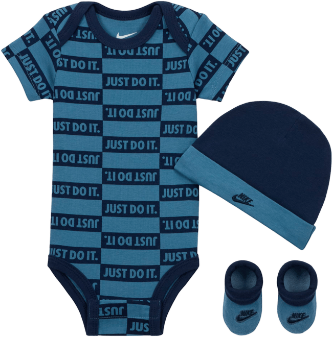 Nike Baby (0-9M) Textured Club 3-Piece Bodysuit Set