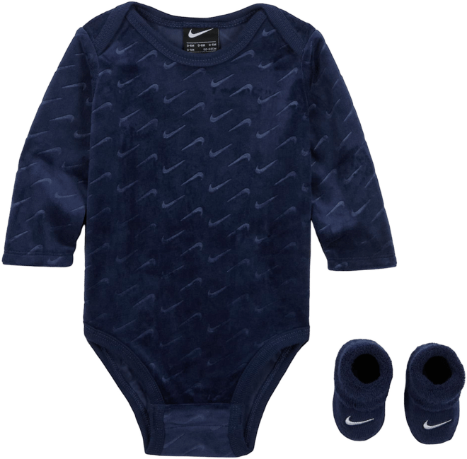 Nike Conjunto de body de 2 piezas de tejido velour Swoosh para bebé (0 a 9 meses)