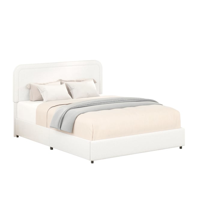 Streamdale Liv 2-Drawer Boucle Upholstered Bed with Tufted Headboard