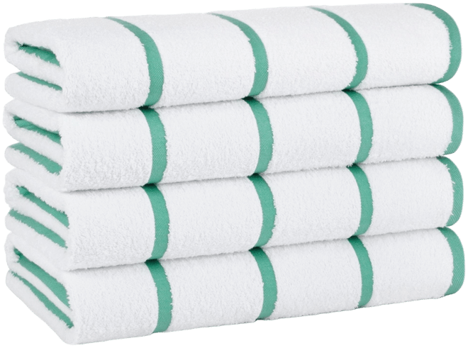 Las Rayas Beach Towels (4 Pack), 30x60 in., Striped Color Options, 100% Soft Cotton