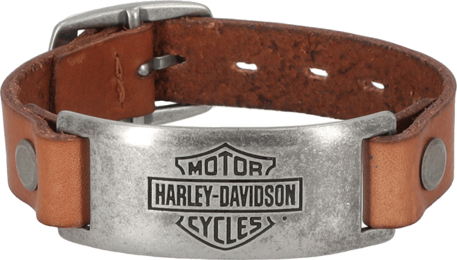 Bar & Shield Metal Plate Leather Cuff