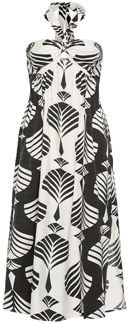 Plus Size Peta Border Print Maxi Dress