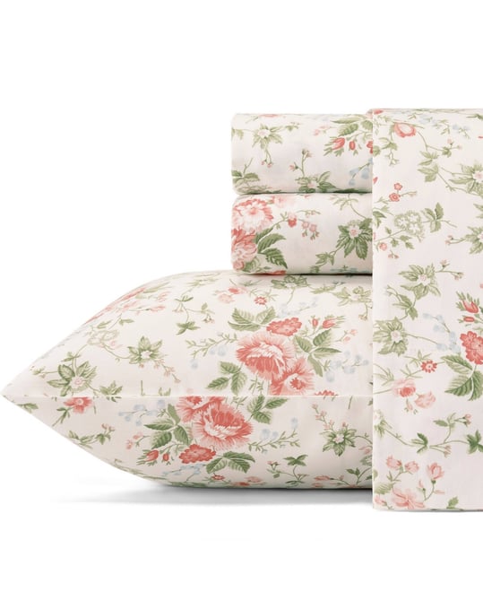 Closeout!  300 Thread Count Cotton Sateen 4-Pc. Sheet Set, Queen