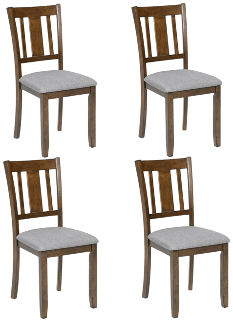 Dining Chairs Set For 4, Kitchen Chair With Padded Seat, Side Chair For Dining Room, Walnut