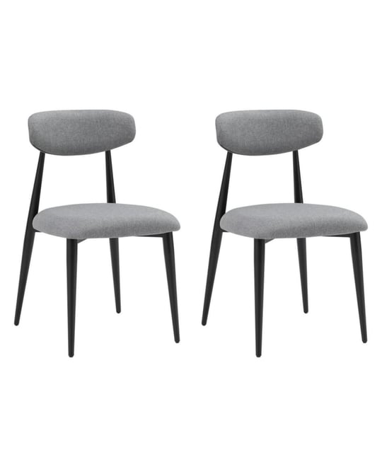 Modern Dining Chairs Set Of 2, Curved Backrest Round Upholstered And Metal Frame