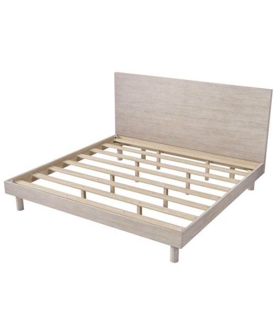 Modern Concise Style Solid Wood Grain Platform Bed Frame, Full, Stone