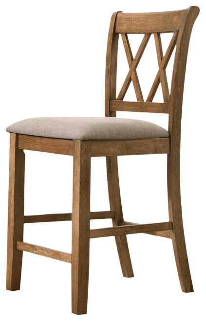 Streamdale Fabric Upholstered Counter Height Dining Chairs, Set of 2, Tan
