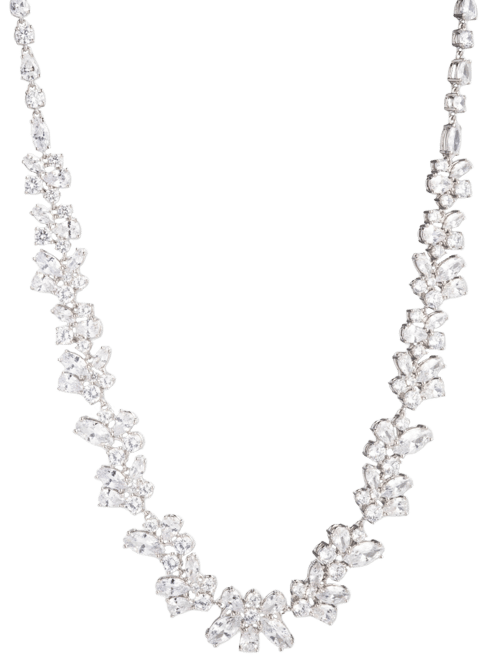 Silver-Tone Cubic Zirconia Collar Necklace, 16" + 3" extender