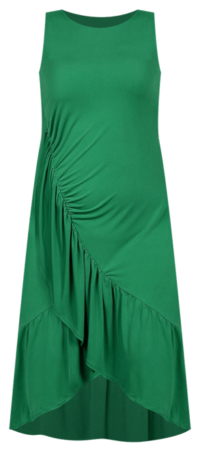 Petite Sleeveless Asymmetrical Ruched Dress