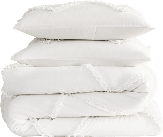 Diamond Ruffle 3 Piece Reversible Comforter Set, King