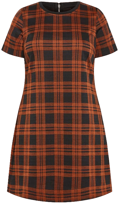 Plus Size Check Love Shift Mini Dress