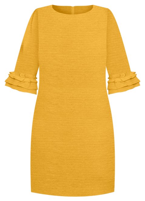 Plus Size 3/4 Length Sleeve Textured Knit Dress