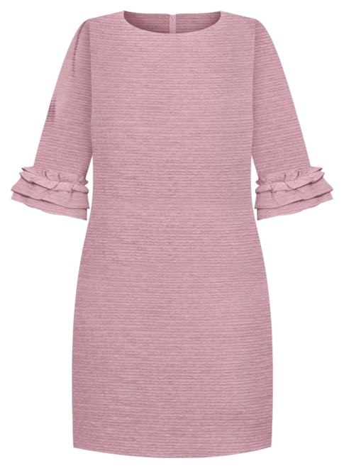 Plus Size 3/4 Length Sleeve Textured Knit Dress